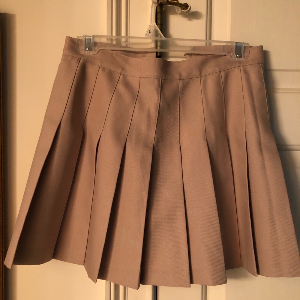 american apparel pleated khaki skirt